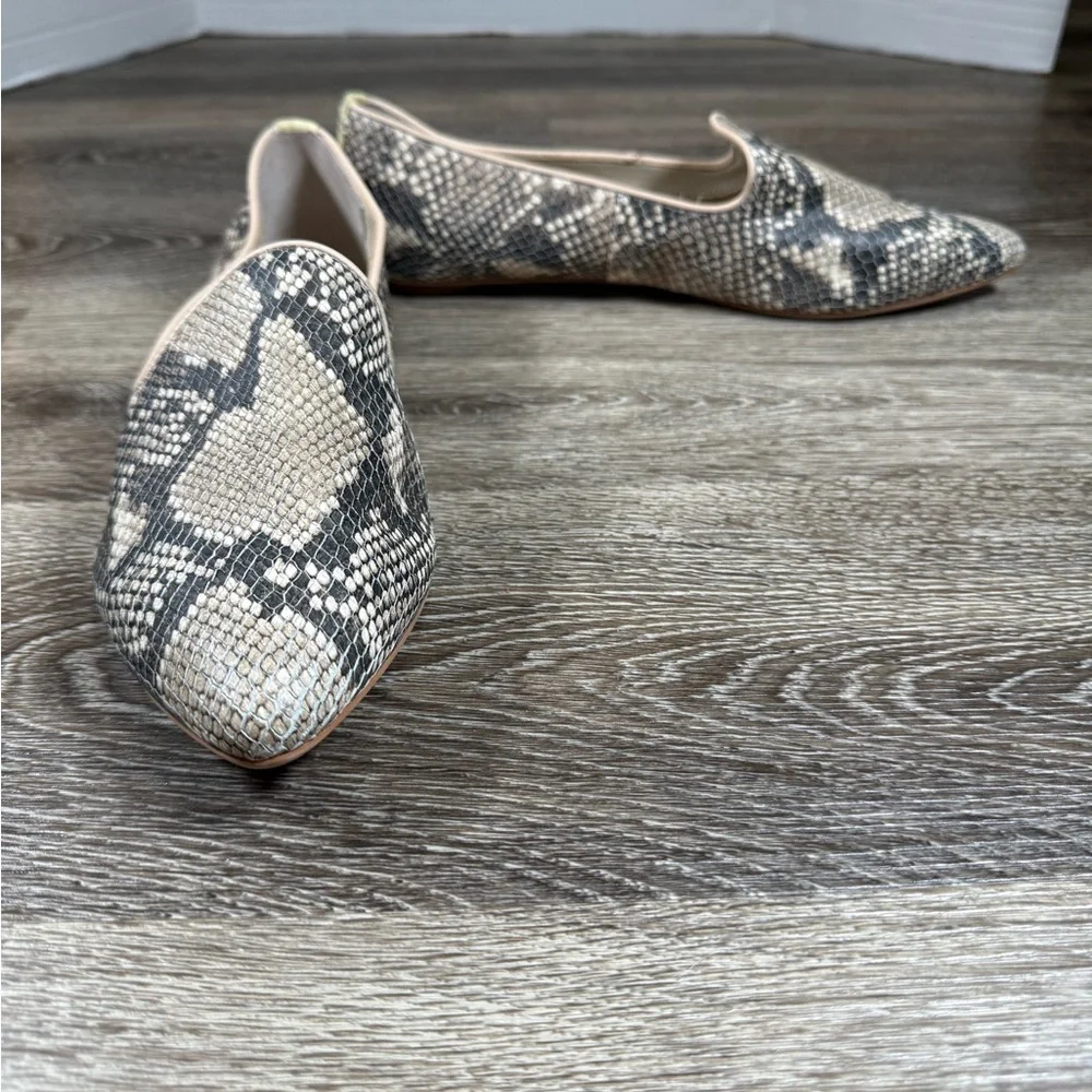 Dolce Vita‎ Flats Shoes Womens 9.5 Snakeskin Pointed-Toe Loafer Slip-on Neutral